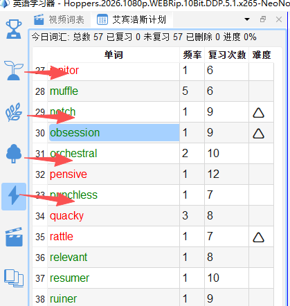 SCREENSHOT: screenshot-13-01 艾宾浩斯复习面板，显示今日待复习单词卡片